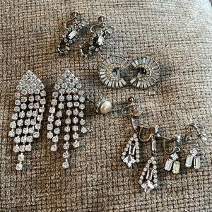 5 sets of Rhinestone earrings, plus one single